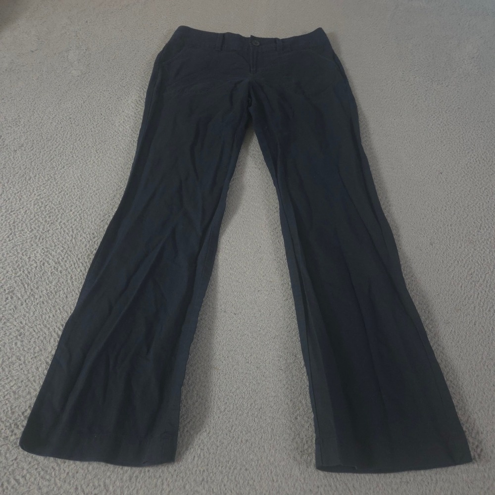 Banana Republic Pants Womens 6 Navy Martin Fit Linen Cotton Bootcut Trousers